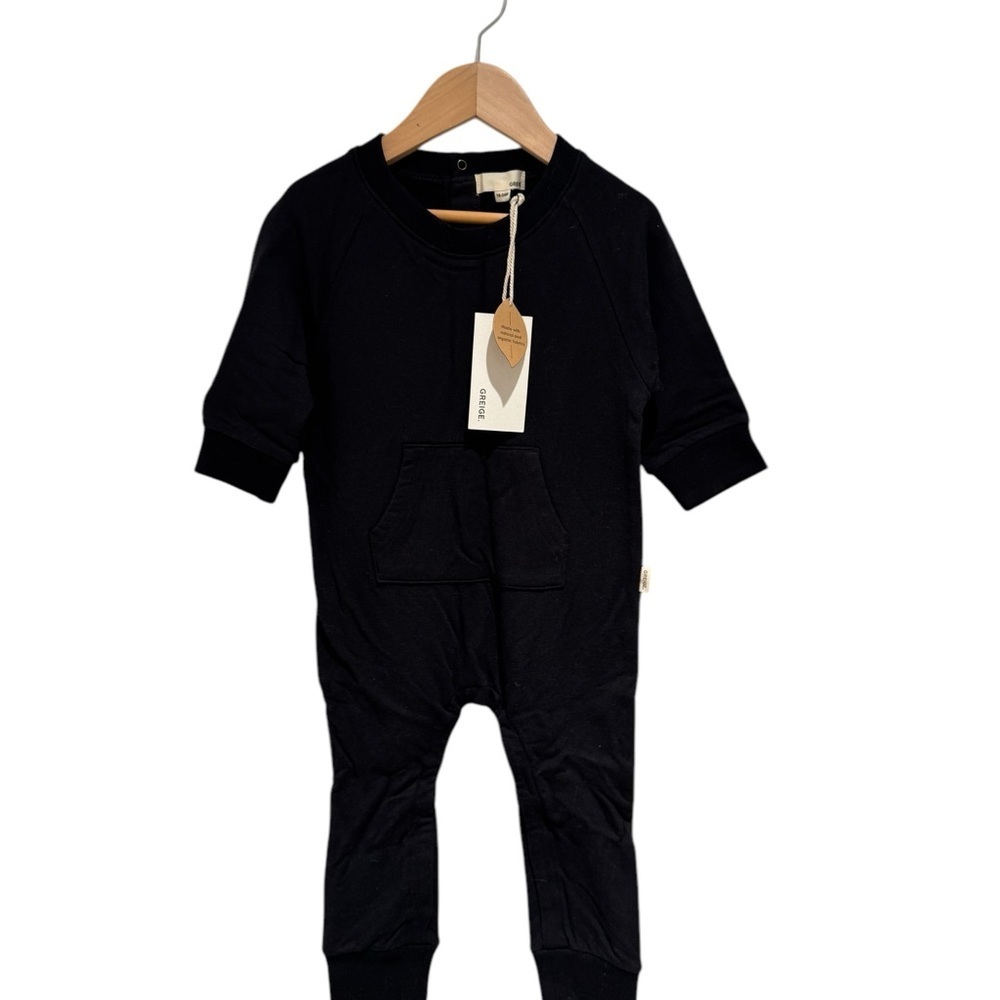GREIGE Black Bamboo Kids Romper - size 18-24 months